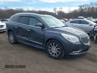 2014 Buick Enclave Leather with VIN 5GAKVBKD2EJ233953, listed as a IAAI auction lot 41658900 with 63,728 mi miles and . Bid and sale history available at carsss.com. Image 1.