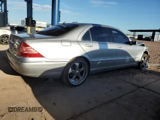 2001 Mercedes-Benz S-Class with VIN WDBNG75JX1A147190, listed as a Copart auction lot 68037254 with 0 mi miles and Salvage Title. Bid and sale history available at carsss.com. Image 3.