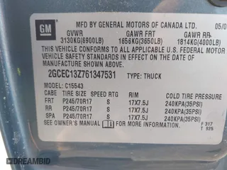 2006 Chevrolet Silverado 1500 LT2 with VIN 2GCEC13Z761347531, listed as a IAAI auction lot 42121593 with 344,438 mi miles. Bid and sale history available at carsss.com. Image 9.