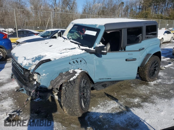 2023 Ford Bronco Raptor with VIN 1FMEE5JR7PLB91020, listed as a Copart auction lot 88630265 with 11,354 mi miles and Salvage Title. Bid and sale history available at carsss.com. Image 1.