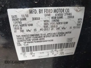 2011 Ford Explorer XLT with VIN 1FMHK7D86BGA01438, listed as a IAAI auction lot 41822223 with 207,521 mi miles and . Bid and sale history available at carsss.com. Image 9.