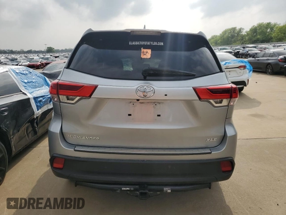 2018 Toyota Highlander SE with VIN 5TDKZRFH9JS280273, listed as a Copart auction lot 51214975 with Not provided miles and Salvage title. Bid and sale history available at DreamBid. Image 6.