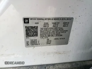 2020 GMC Terrain SLE with VIN 3GKALMEV9LL273196, listed as a Copart auction lot 57219035 with 128,763 mi miles and Salvage title. Bid and sale history available at DreamBid. Image 13.