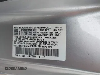 2012 Honda Odyssey EX with VIN 5FNRL5H41CB088288, listed as a IAAI auction lot 41926027 with 125,895 mi miles and . Bid and sale history available at carsss.com. Image 9.