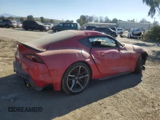2022 Toyota GR Supra 3.0 with VIN WZ1DB0C04NW046282, listed as a Copart auction lot 80995874 with 32,087 mi miles and Salvage Title. Bid and sale history available at carsss.com. Image 3.