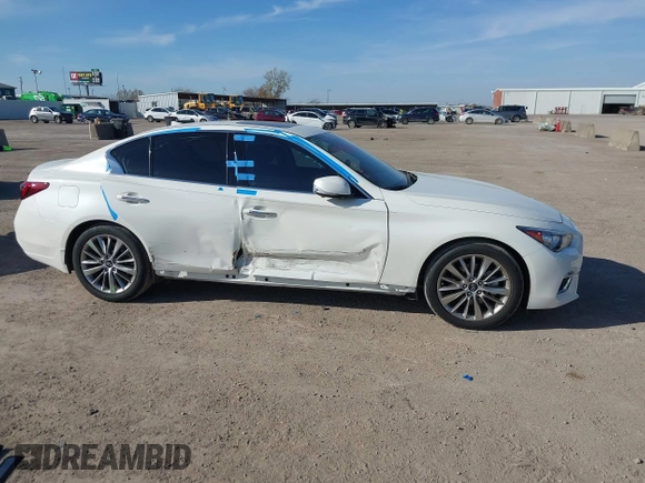 2023 Infiniti Q50 Luxe with VIN JN1EV7BPXPM511389, listed as a IAAI auction lot 41329603 with 28,476 mi miles and . Bid and sale history available at DreamBid. Image 13.
