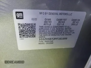 2023 Chevrolet Malibu LT with VIN 1G1ZD5ST2PF161899, listed as a IAAI auction lot 40987018 with Not Provided miles and . Bid and sale history available at DreamBid. Image 9.