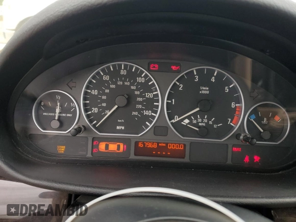 2003 BMW 3 Series 330i with VIN WBAEV53483KM02597, listed as a Copart auction lot 50743335 with 167,968 mi miles and Salvage Title. Bid and sale history available at carsss.com. Image 9.