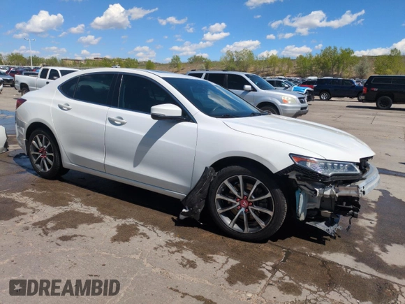 2015 Acura TLX Technology with VIN 19UUB2F59FA008368, listed as a Copart auction lot 56180545 with 76,812 mi miles and Salvage title. Bid and sale history available at DreamBid. Image 4.