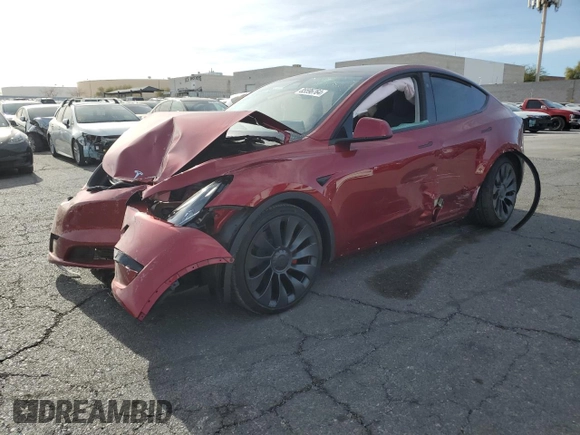 2024 Tesla Model Y Performance z VIN 7SAYGDEF7RF128112, wystawiony jako Copart lot #85596764 z przebiegiem Nie podano mil oraz Szkoda całkowita • Salvage title. Historia ofert i sprzedaży dostępna na DreamBid. Obrazek 1.