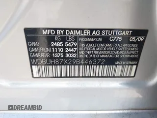 2009 Mercedes-Benz E 350 with VIN WDBUH87X29B446372, listed as a IAAI auction lot 42018173 with 276,831 mi miles and . Bid and sale history available at DreamBid. Image 9.