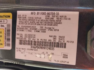 2017 Ford Fusion Titanium with VIN 3FA6P0K98HR124035, listed as a IAAI auction lot 42307936 with Not provided miles and . Bid and sale history available at DreamBid. Image 9.