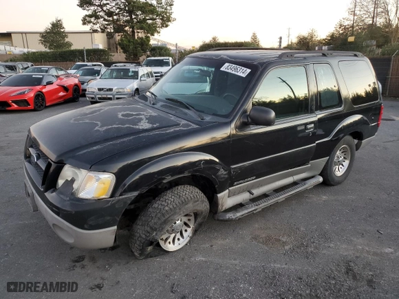 2001 Ford Explorer Sport with VIN 1FMYU60E51UB02972, listed as a Copart auction lot 83496314 with 166,281 mi miles and Salvage Title. Bid and sale history available at carsss.com. Image 1.