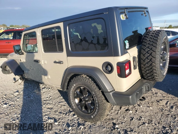 2022 Jeep Wrangler Unlimited Willys with VIN 1C4HJXDNXNW267388, listed as a Copart auction lot 72142634 with 23,631 mi miles and Salvage Title. Bid and sale history available at DreamBid. Image 2.