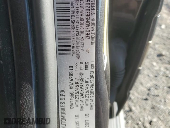 2014 FIAT 500L Trekking with VIN ZFBCFADH9EZ020500, listed as a Copart auction lot 81260564 with 75,433 mi miles and Salvage Title. Bid and sale history available at carsss.com. Image 14.