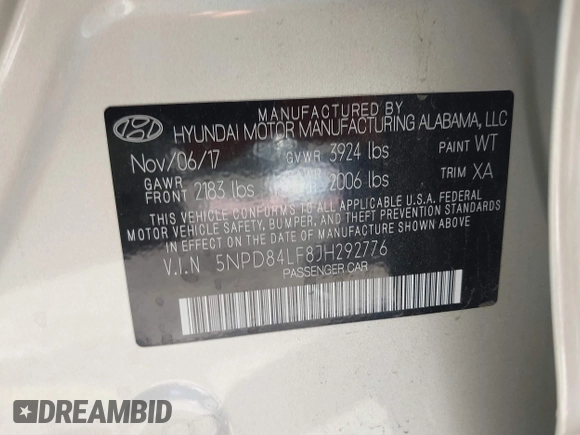 2018 Hyundai Elantra SEL with VIN 5NPD84LF8JH292776, listed as a IAAI auction lot 41957652 with 47,531 mi miles and . Bid and sale history available at DreamBid. Image 9.