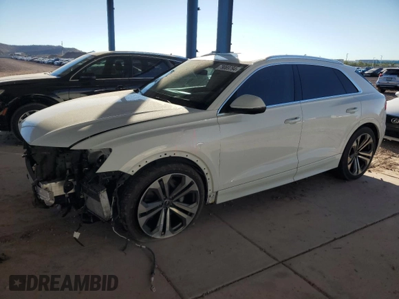 2022 Audi Q8 Prestige z VIN WA1CVBF14ND006792, wystawiony jako Copart lot #79069794 z przebiegiem 90 264 mil mil oraz Szkoda całkowita • Salvage title. Historia ofert i sprzedaży dostępna na DreamBid. Obrazek 1.