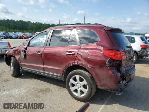 2009 Hyundai Santa Fe Limited with VIN 5NMSH13E09H295628, listed as a Copart auction lot 55196965 with 207,483 mi miles and Salvage title. Bid and sale history available at DreamBid. Image 2.