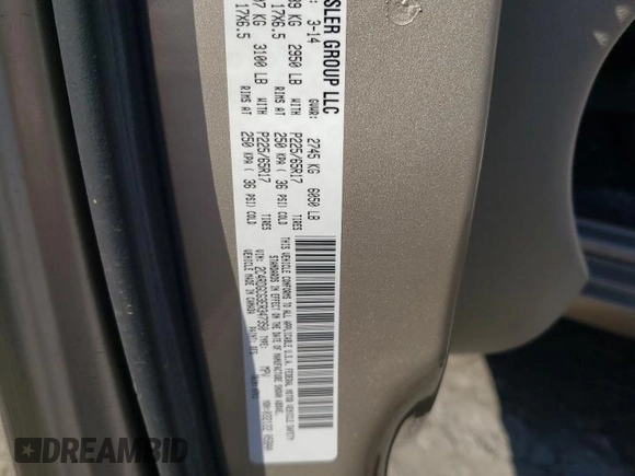 2014 Dodge Grand Caravan SXT with VIN 2C4RDGCG3ER347350, listed as a Copart auction lot 50575985 with 111,078 mi miles and Salvage Title. Bid and sale history available at DreamBid. Image 13.