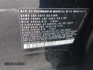 2024 Volkswagen Tiguan SE R-Line Black с VIN 3VV8B7AX0RM112035, выставлен на аукционе IAAI как лот 41978774 с пробегом 7 658 миль миль и . История ставок и продаж доступна на DreamBid. Изображение 9.