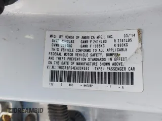 2014 Honda Accord EX-L with VIN 1HGCR6F54EA004550, listed as a IAAI auction lot 41843292 with Not Provided miles and . Bid and sale history available at DreamBid. Image 9.