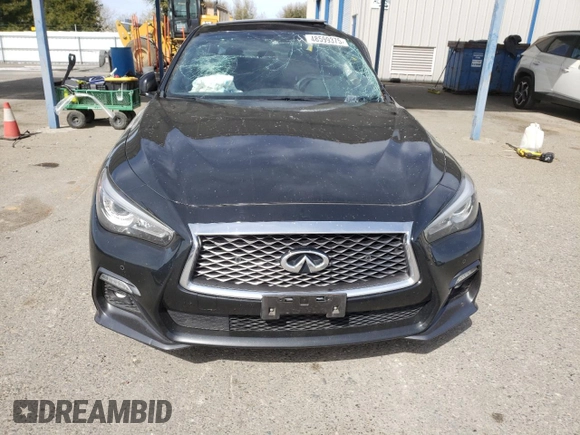 2019 Infiniti Q50 RED SPORT 400 with VIN JN1FV7AP1KM760890, listed as a Copart auction lot 48599375 with 78,196 mi miles and Salvage Title. Bid and sale history available at carsss.com. Image 5.