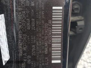 2014 Kia Cadenza Premium z VIN KNALN4D74E5142310, wystawiony jako Copart lot #56832925 z przebiegiem 255 812 mil mil oraz Szkoda całkowita • Salvage title. Historia ofert i sprzedaży dostępna na DreamBid. Obrazek 13.