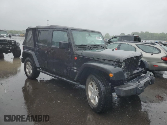 2017 Jeep Wrangler Unlimited Sport with VIN 1C4BJWDG8HL707809, listed as a Copart auction lot 57096085 with 34,959 mi miles and Salvage title. Bid and sale history available at DreamBid. Image 4.