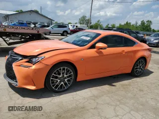 2015 Lexus RC 350 F Sport with VIN JTHSE5BC5F5003873, listed as a Copart auction lot 56970005 with 98,281 mi miles and Salvage title. Bid and sale history available at DreamBid. Image 1.