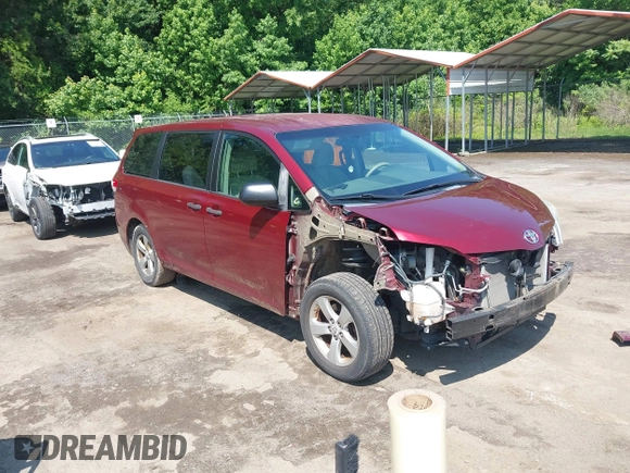 2012 Toyota Sienna with VIN 5TDZK3DC2CS193258, listed as a IAAI auction lot 42550843 with 158,761 mi miles and . Bid and sale history available at DreamBid. Image 1.