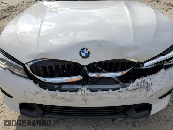 2020 BMW 3 Series 330i xDrive with VIN 3MW5R7J01L8B10663, listed as a Copart auction lot 56383485 with 74,543 mi miles and Salvage title. Bid and sale history available at DreamBid. Image 11.