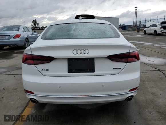 2019 Audi A5 Sportback Premium Plus with VIN WAUBNCF57KA044702, listed as a Copart auction lot 49430844 with 22,466 mi miles and . Bid and sale history available at DreamBid. Image 6.