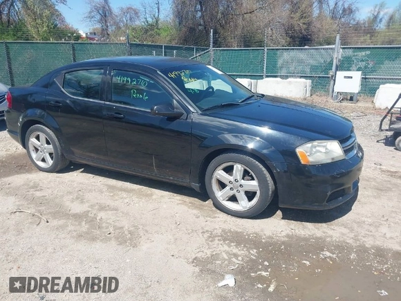 2013 Dodge Avenger SE with VIN 1C3CDZAB0DN655682, listed as a IAAI auction lot 41992710 with 164,210 mi miles. Bid and sale history available at carsss.com. Image 1.