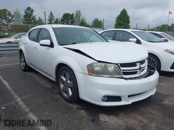 2013 Dodge Avenger SXT with VIN 1C3CDZCG9DN772959, listed as a IAAI auction lot 41971187 with 121,530 mi miles and . Bid and sale history available at carsss.com. Image 1.