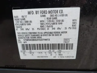 2017 Ford Explorer с VIN 1FM5K8B82HGD79972, выставлен на аукционе IAAI как лот 42263058 с пробегом 186 693 миль миль и . История ставок и продаж доступна на DreamBid. Изображение 9.