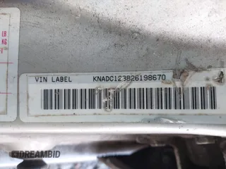 2002 Kia Rio with VIN KNADC123826198670, listed as a IAAI auction lot 41643316 with 1 mi miles. Bid and sale history available at carsss.com. Image 9.