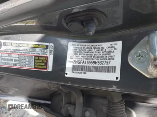 2009 Honda Civic LX z VIN 2HGFA16559H532757, wystawiony jako IAAI lot #42297815 z przebiegiem 205 197 mil mil oraz . Historia ofert i sprzedaży dostępna na DreamBid. Obrazek 9.