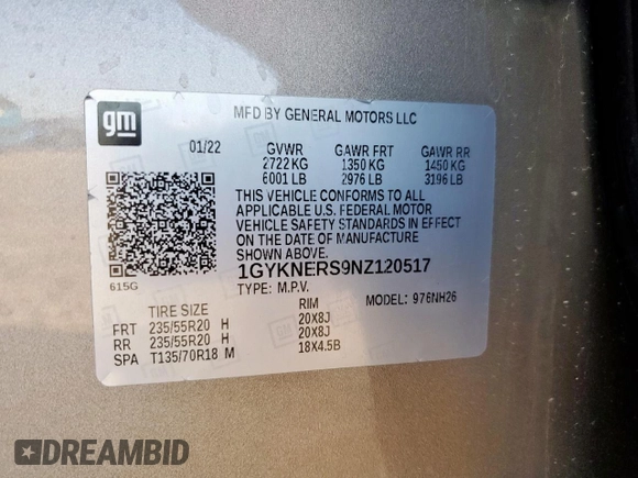 2022 Cadillac XT5 Premium Luxury FWD z VIN 1GYKNERS9NZ120517, wystawiony jako Copart lot #58978045 z przebiegiem 31 456 mil mil oraz Szkoda całkowita • Salvage title. Historia ofert i sprzedaży dostępna na DreamBid. Obrazek 13.