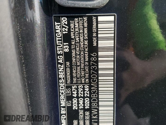 2021 Mercedes-Benz C 300 с VIN W1KWJ8DB3MG073786, выставлен на аукционе Copart как лот 52431495 с пробегом 6 113 миль миль и Списание • Salvage title. История ставок и продаж доступна на DreamBid. Изображение 13.