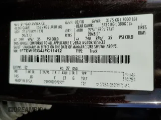 2018 Ford F-150 XL with VIN 1FTEW1EG4JFC11412, listed as a Copart auction lot 42422455 with 87,778 mi miles and Salvage Title. Bid and sale history available at carsss.com. Image 12.