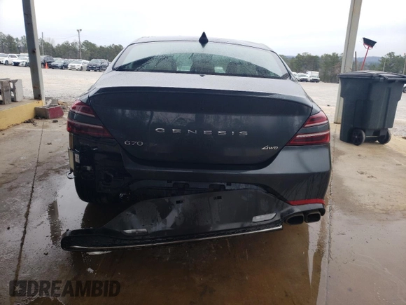 2023 Genesis G70 2.0T with VIN KMTG34TA3PU128948, listed as a Copart auction lot 43289344 with 13,153 mi miles and Clean Title. Bid and sale history available at DreamBid. Image 6.