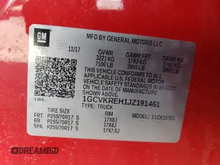 2018 Chevrolet Silverado 1500 LT with VIN 1GCVKREH1JZ191461, listed as a Copart auction lot 53545185 with 158,078 mi miles and Salvage Title. Bid and sale history available at DreamBid. Image 12.