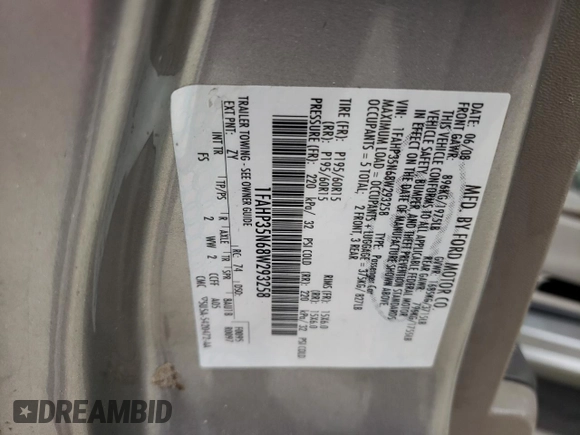 2008 Ford Focus SE with VIN 1FAHP35N68W293258, listed as a Copart auction lot 51770085 with 126,712 mi miles and Salvage Title. Bid and sale history available at carsss.com. Image 14.