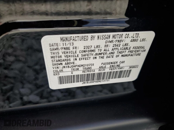 2014 Infiniti QX50 Journey with VIN JN1BJ0HPXEM210731, listed as a Copart auction lot 51751235 with 0 mi miles and Salvage Title. Bid and sale history available at carsss.com. Image 13.
