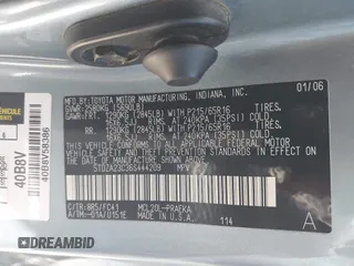 2006 Toyota Sienna CE z VIN 5TDZA23C36S444209, wystawiony jako IAAI lot #42526840 z przebiegiem 245 079 mil mil oraz . Historia ofert i sprzedaży dostępna na DreamBid. Obrazek 9.