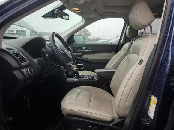 2017 Ford Explorer Platinum with VIN 1FM5K8HT1HGD21489, listed as a Copart auction lot 51014735 with 0 mi miles and Salvage Title. Bid and sale history available at carsss.com. Image 7.
