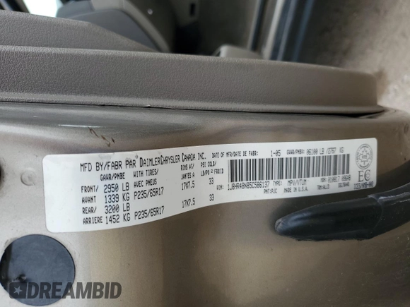 2005 Jeep Grand Cherokee Laredo с VIN 1J8HR48N85C586137, выставлен на аукционе Copart как лот 60071895 с пробегом Не указан миль и Чистый • Clean title. История ставок и продаж доступна на DreamBid. Изображение 14.