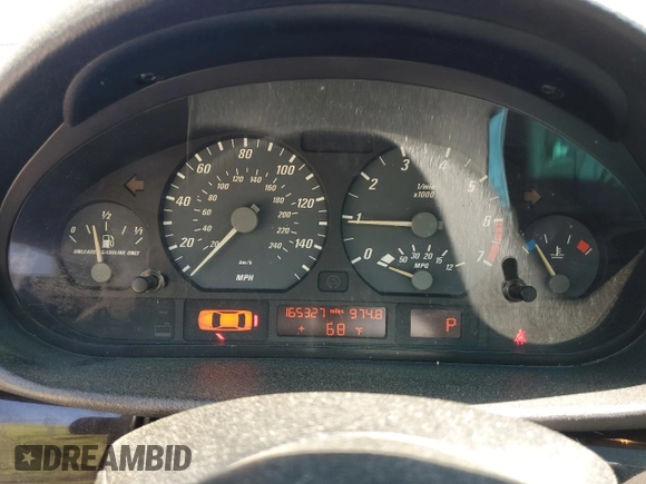 2000 BMW 3 Series 323Ci with VIN WBABM3345YJN83679, listed as a Copart auction lot 54029145 with 165,327 mi miles and Salvage Title. Bid and sale history available at DreamBid. Image 9.