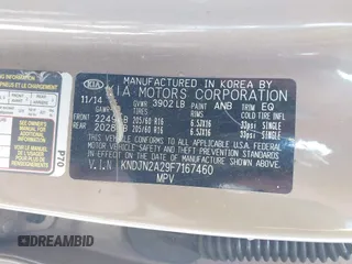 2015 Kia Soul with VIN KNDJN2A29F7167460, listed as a IAAI auction lot 41900985 with 91,948 mi miles. Bid and sale history available at carsss.com. Image 9.