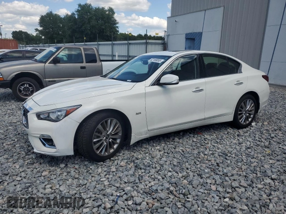 2020 Infiniti Q50 3.0t LUXE with VIN JN1EV7AP3LM208515, listed as a Copart auction lot 52169055 with 47,292 mi miles and Salvage Title. Bid and sale history available at carsss.com. Image 1.